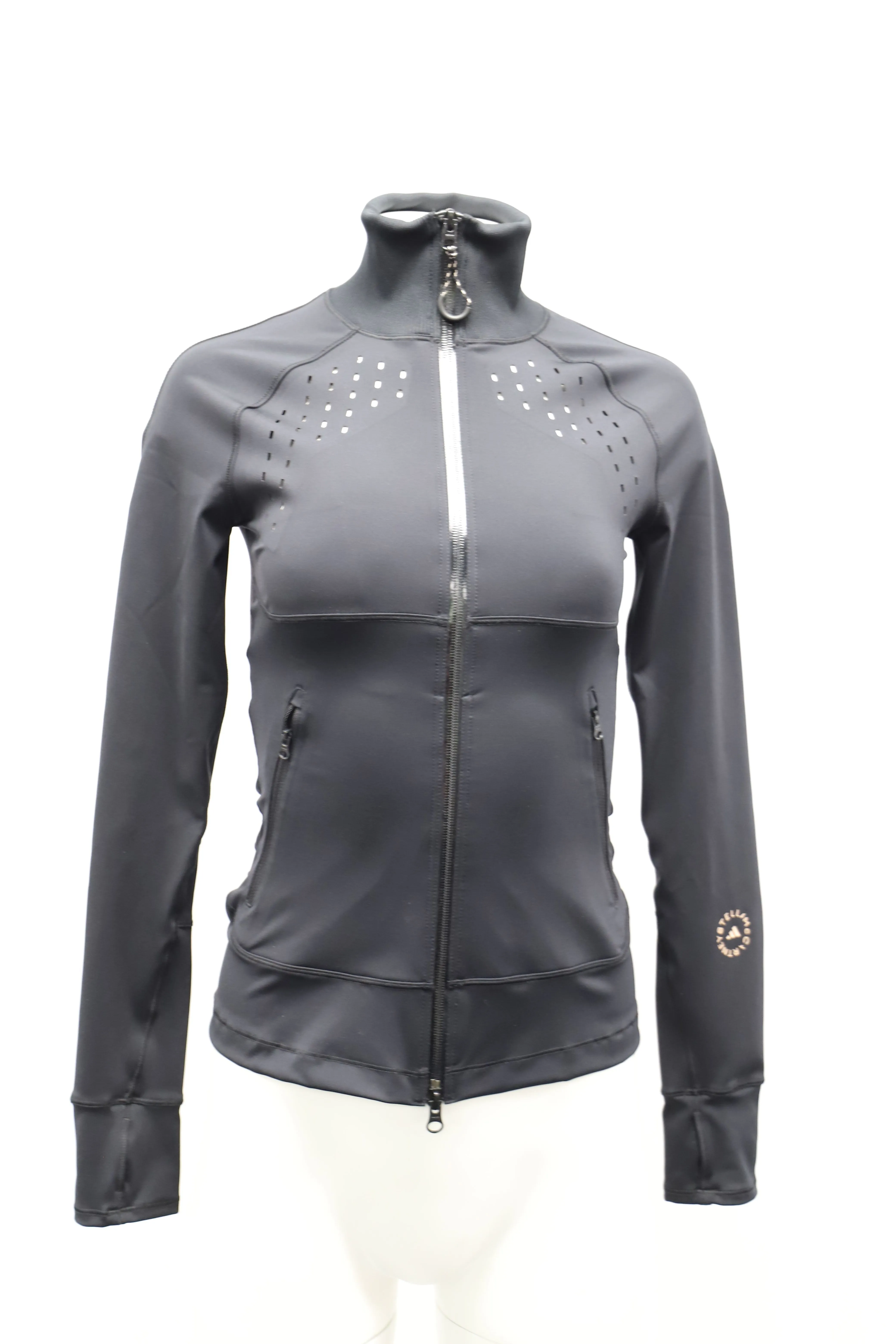 Adidas by Stella McCartney True Purpose Zip-Front Track Jacket in Black Recycled Polyester
