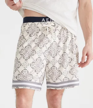 Aeropostale Floral Diamond Print Mesh Shorts 6"