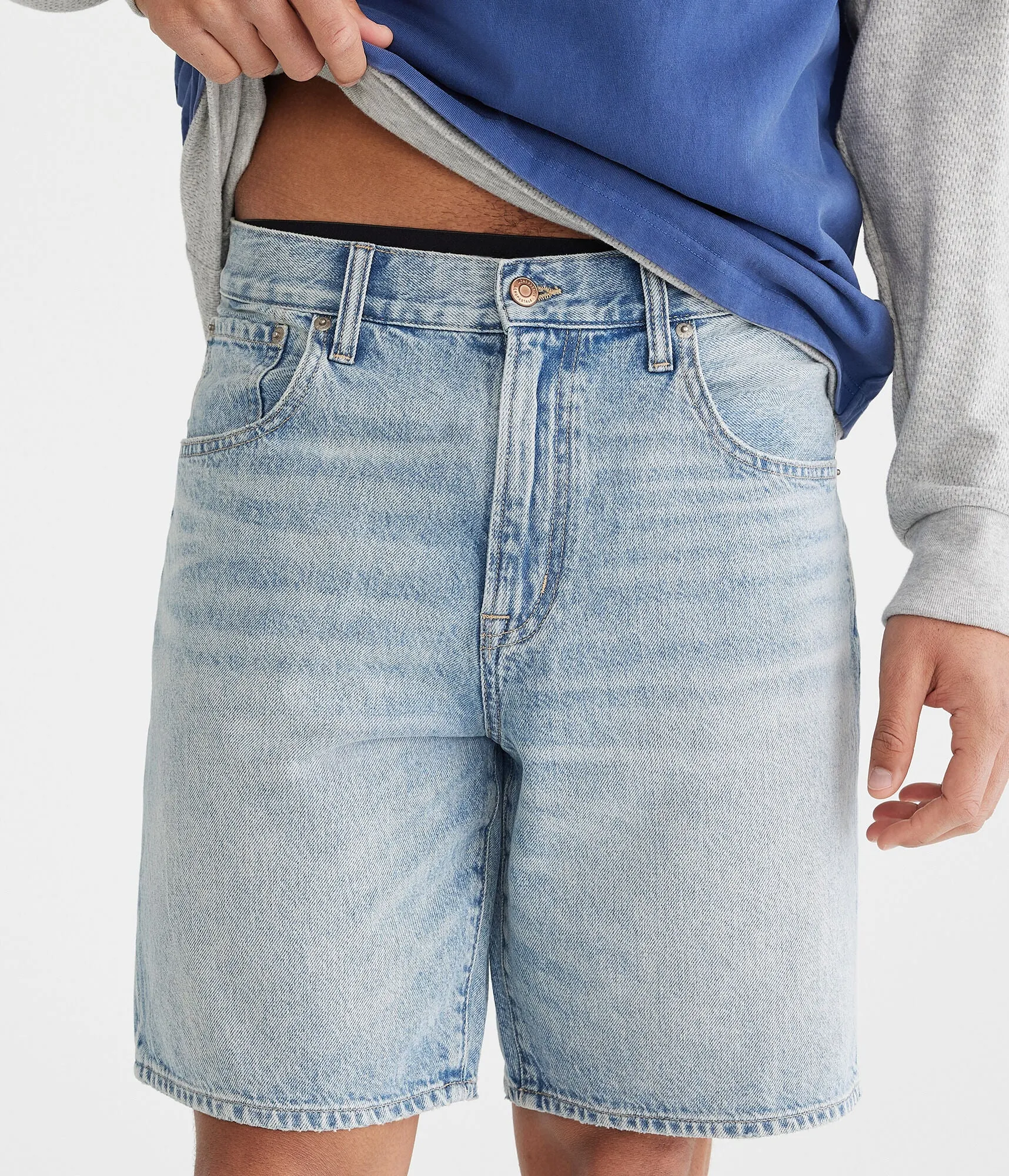 Aeropostale Loose Straight Denim Shorts 9"