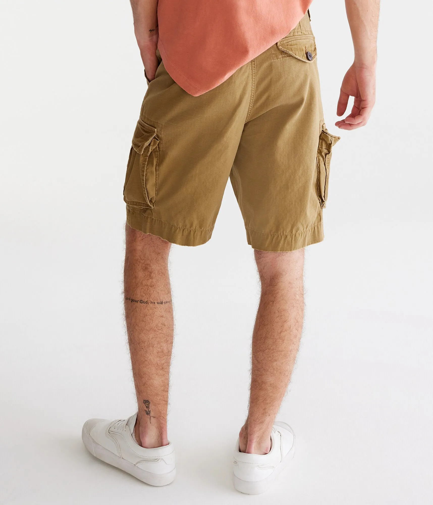 Aeropostale Mens Men's Solid Belted Cargo Shorts*** Black