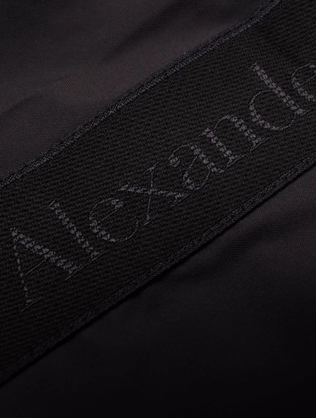 Alexander McQueen selvedge logo-jacquard swim shorts