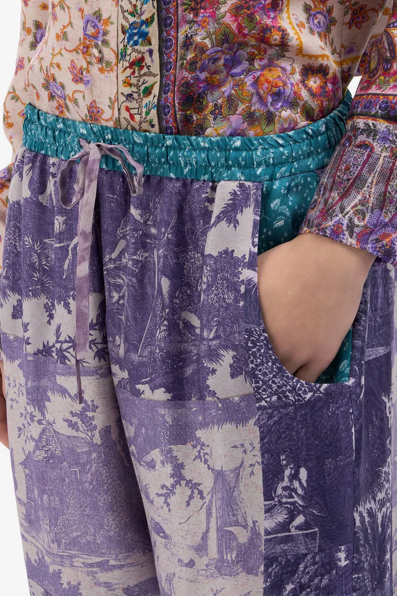 ALOE Printed Silk Pants