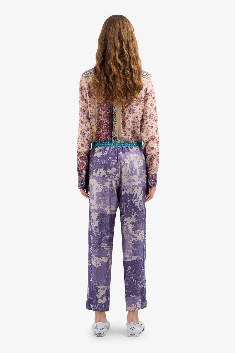 ALOE Printed Silk Pants