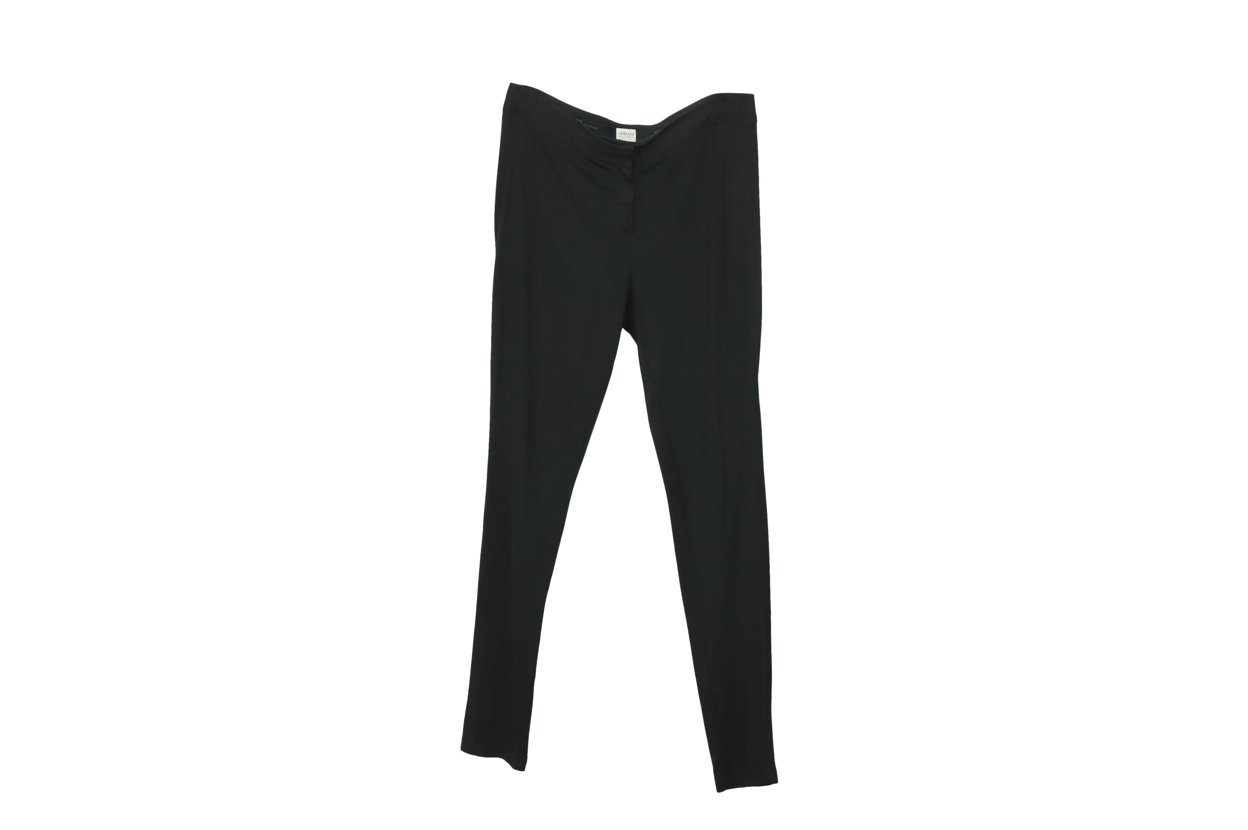 Armani Straight Leg Pants in Black Polyester