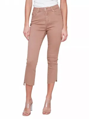 Assymetrical Hem Pants 24" In Caramel