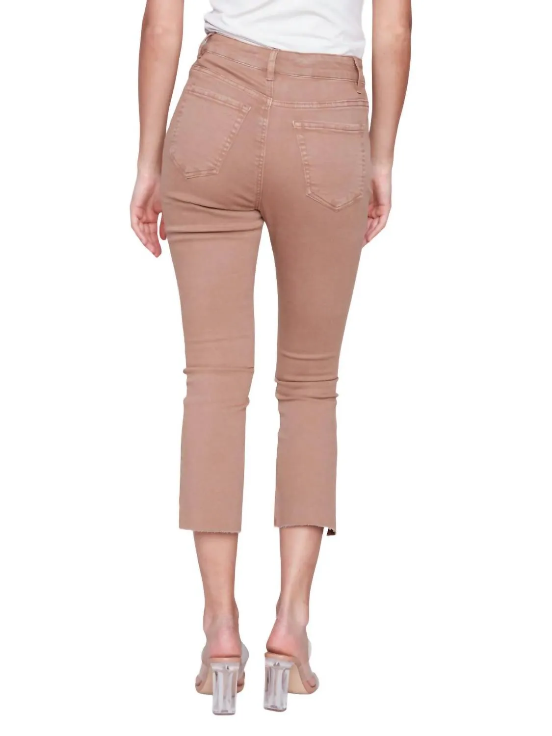Assymetrical Hem Pants 24" In Caramel