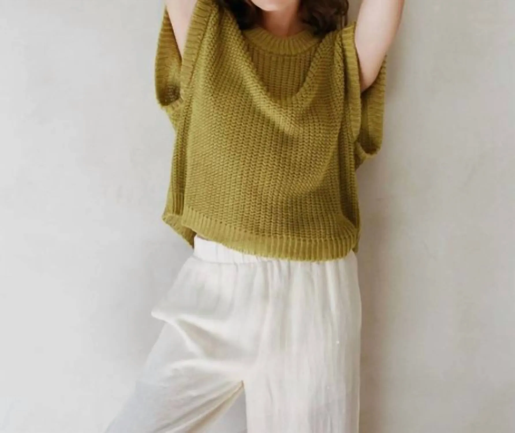 Aw1014 Tiffany Vest Top In Olive Green