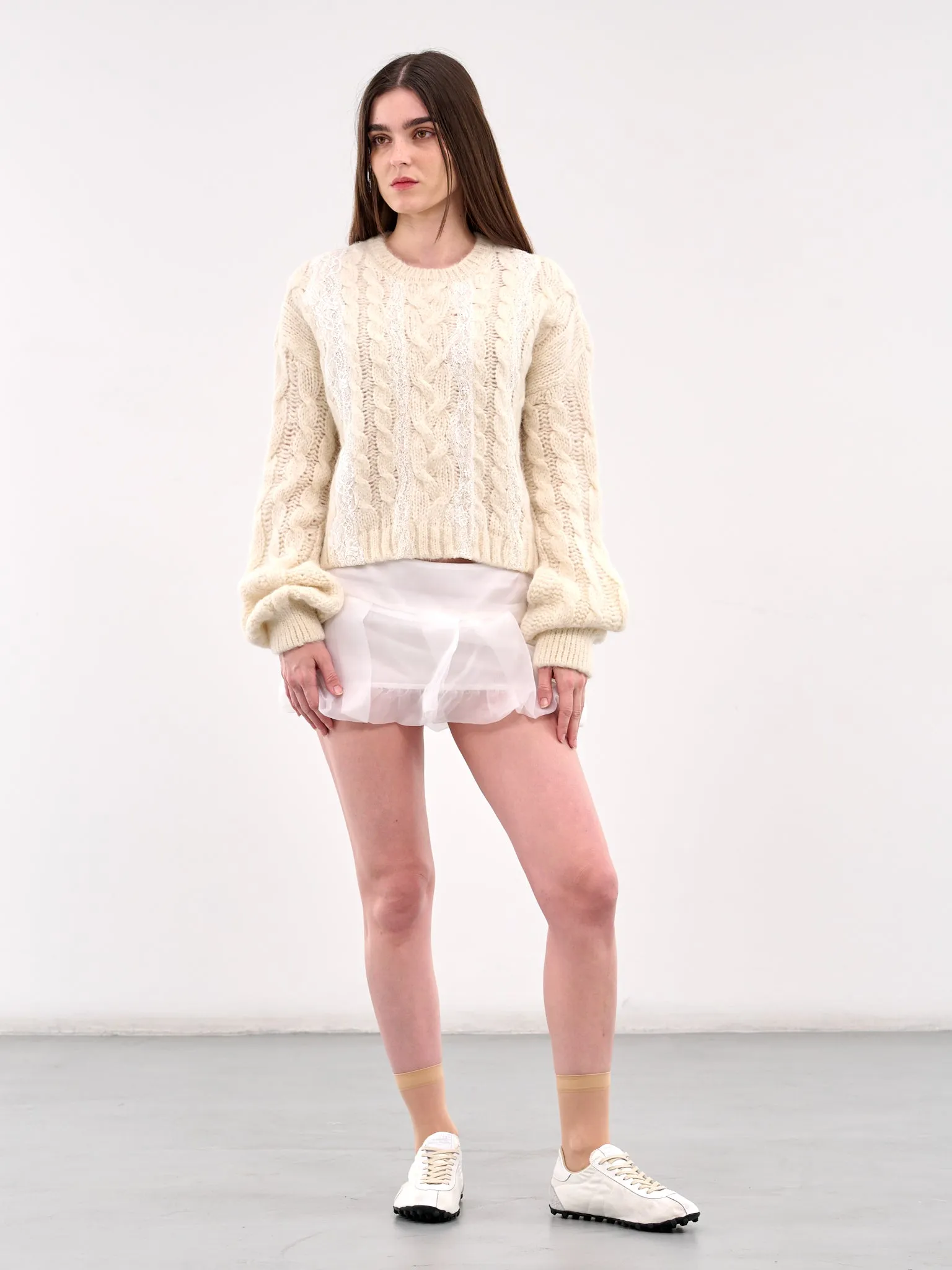 Balloon Hem Mini Skirt (SK030-WHITE)