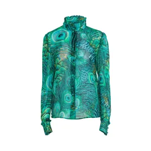 Barbara Rizzi Atelier Rania Long Sleeve Green Shirt