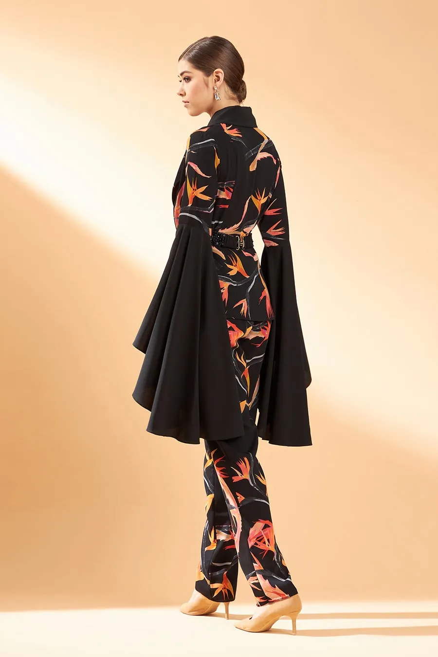 Black Tropical Print Co-Ord Set