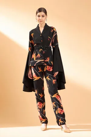 Black Tropical Print Co-Ord Set