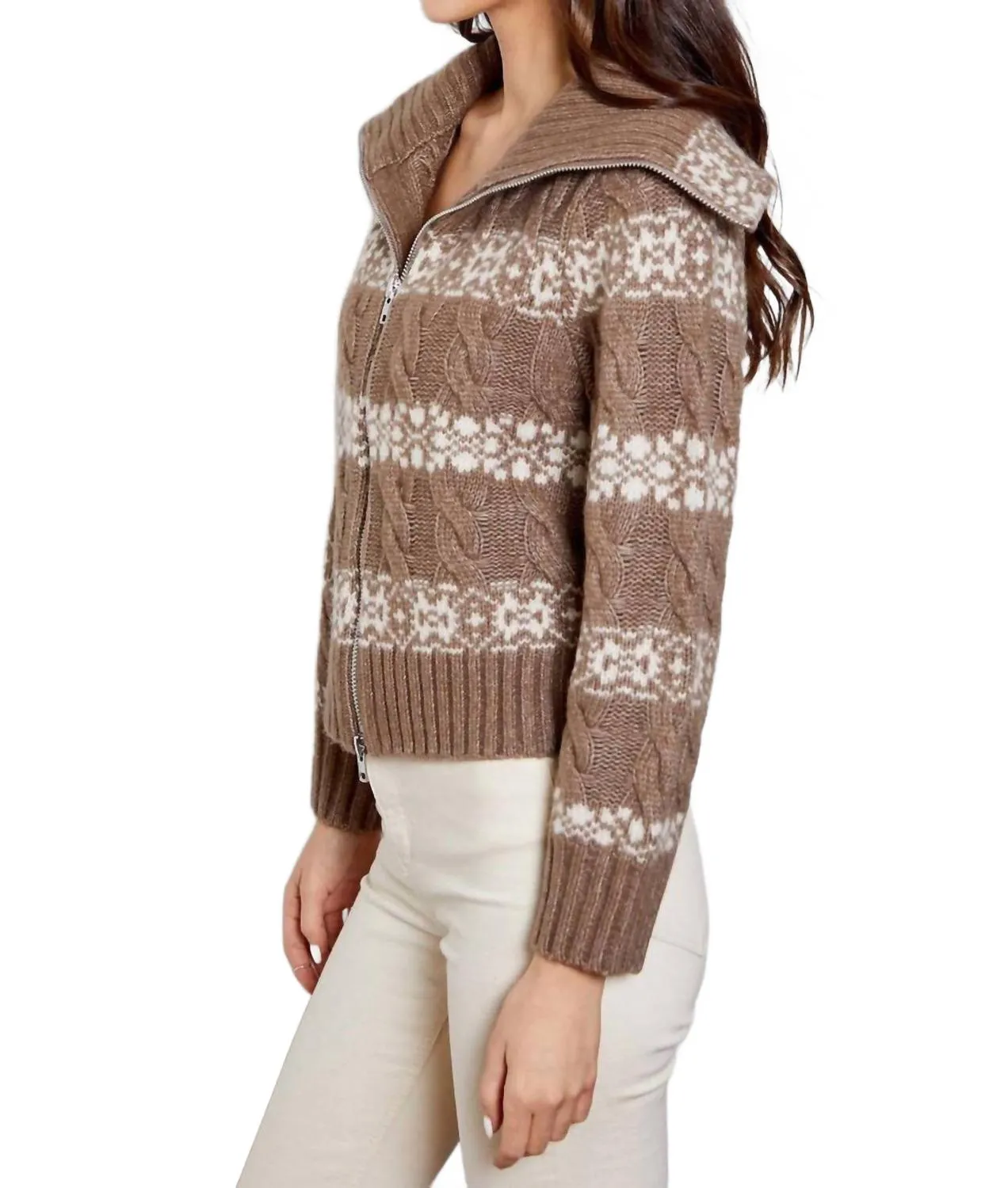 Brighton Cardigan In Umber Combo
