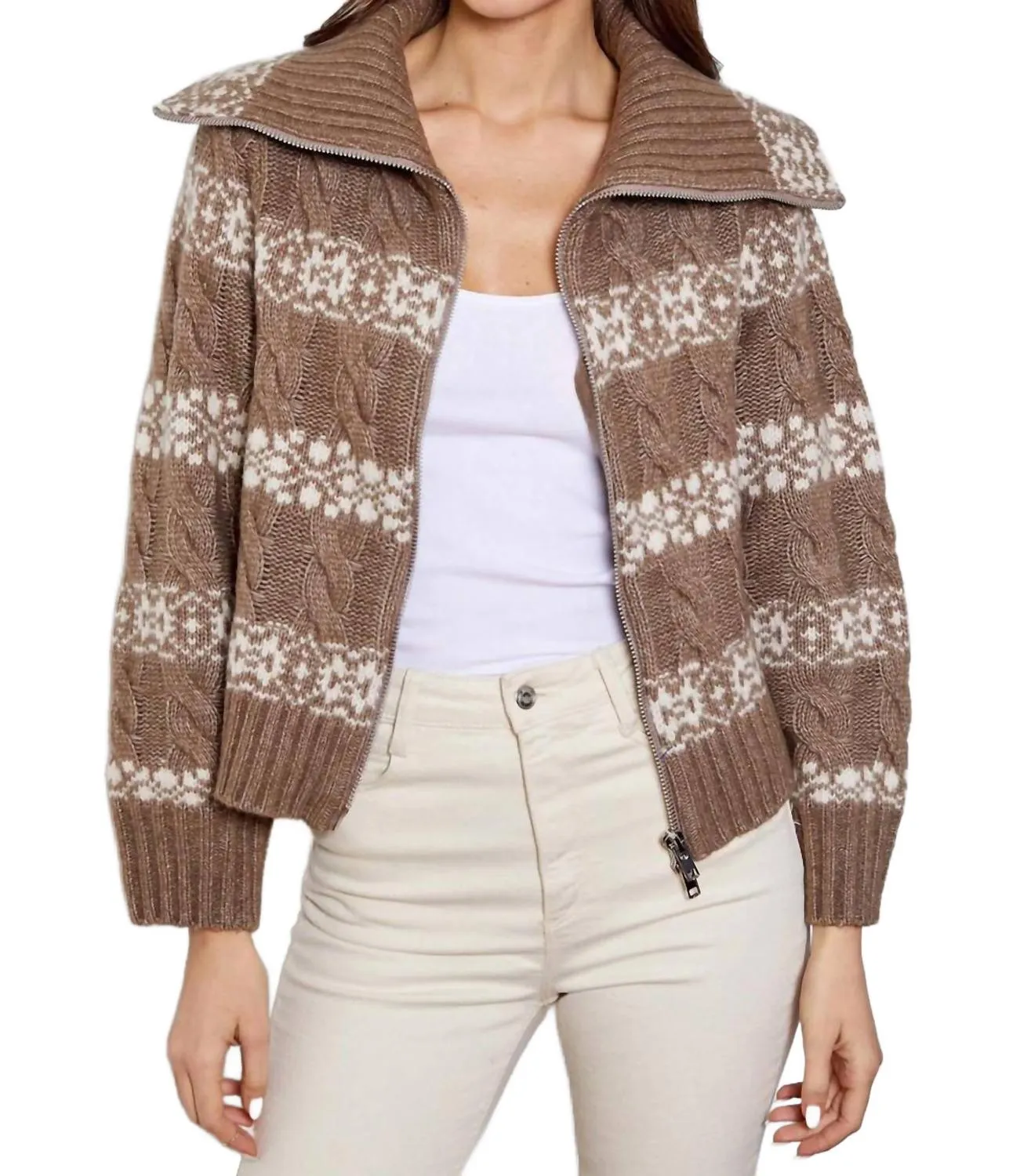 Brighton Cardigan In Umber Combo
