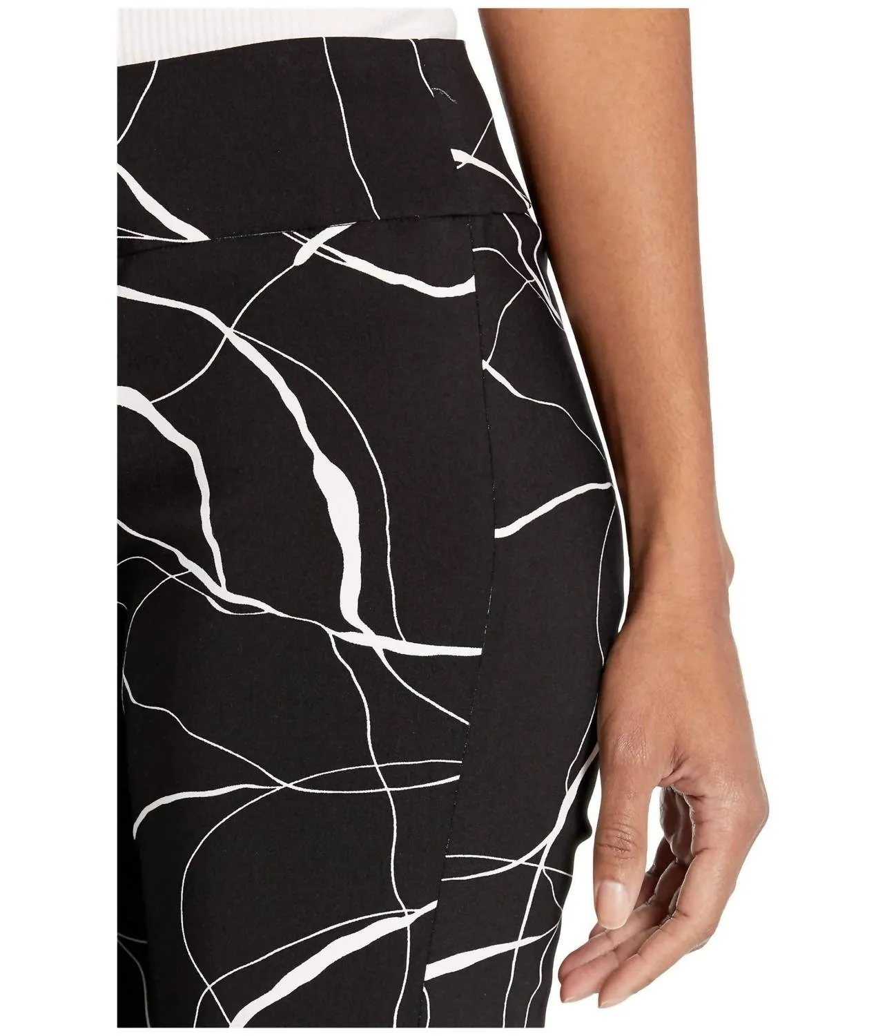 Brush Strokes Pull On Pant In Black/white