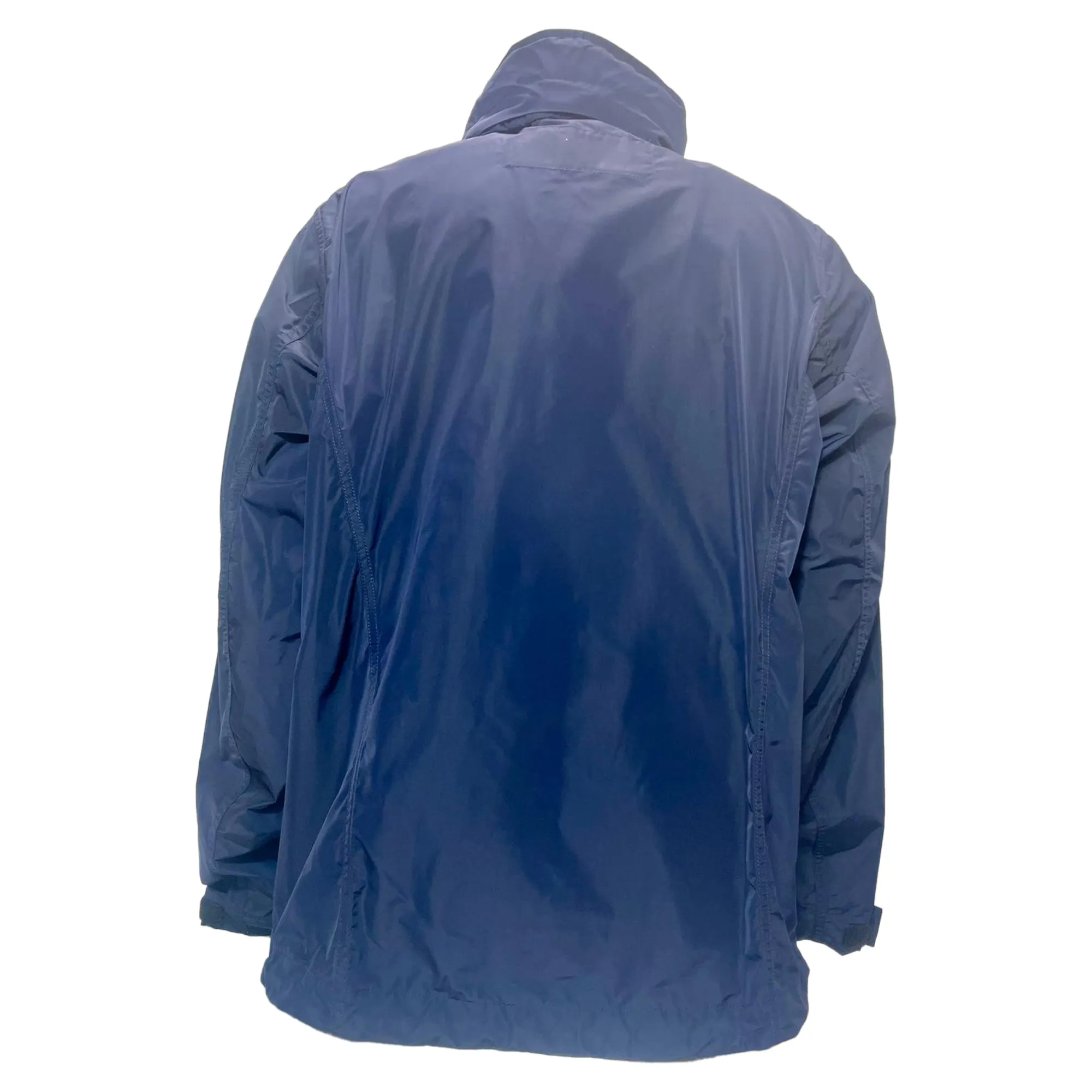 Burberry Packaway Hood Shape-Memory Taffeta Jacket in Navy Blue Polyester
