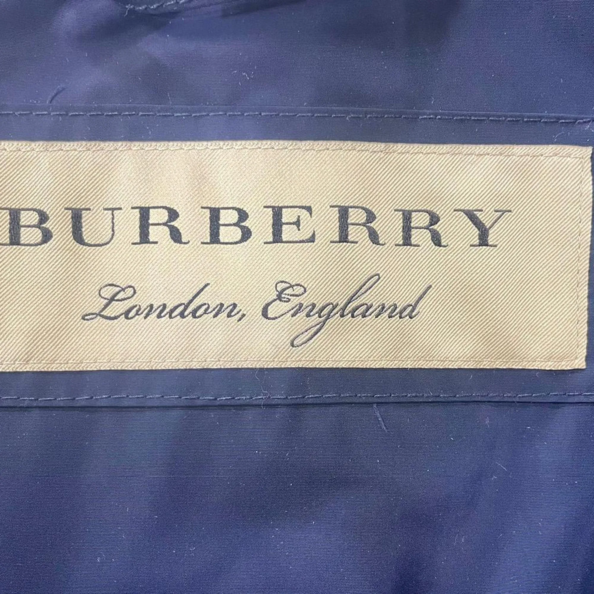 Burberry Packaway Hood Shape-Memory Taffeta Jacket in Navy Blue Polyester