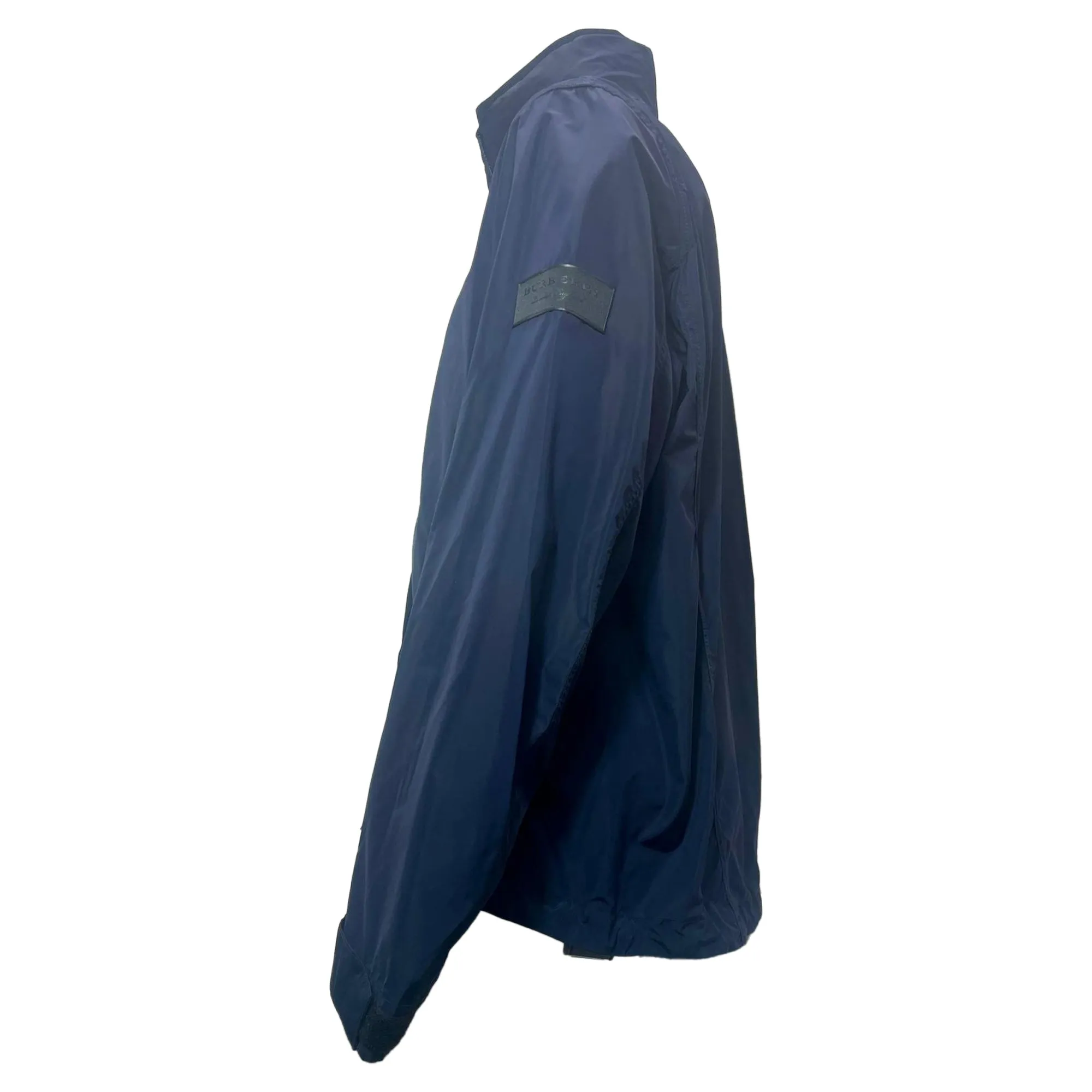 Burberry Packaway Hood Shape-Memory Taffeta Jacket in Navy Blue Polyester