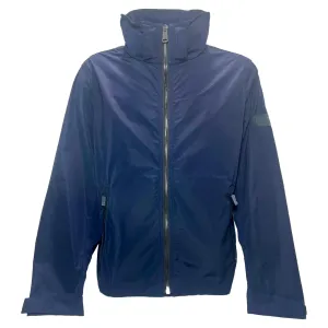 Burberry Packaway Hood Shape-Memory Taffeta Jacket in Navy Blue Polyester