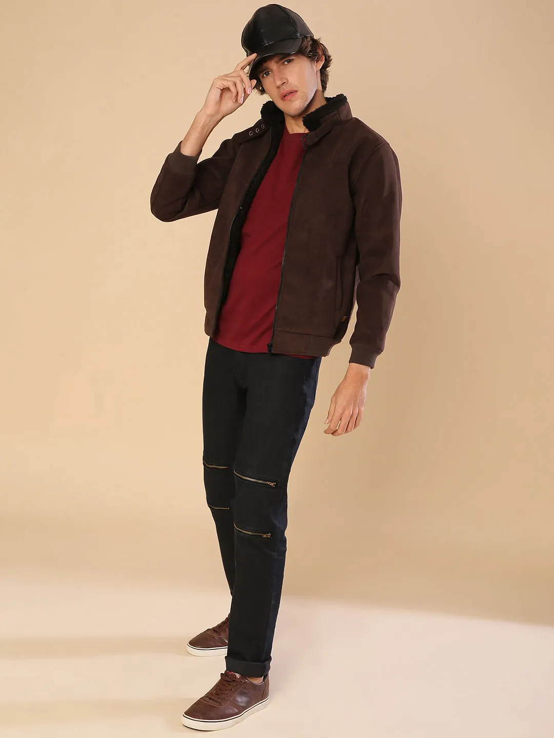Campus Sutra Men Stylish Solid Winter Casual Jackets