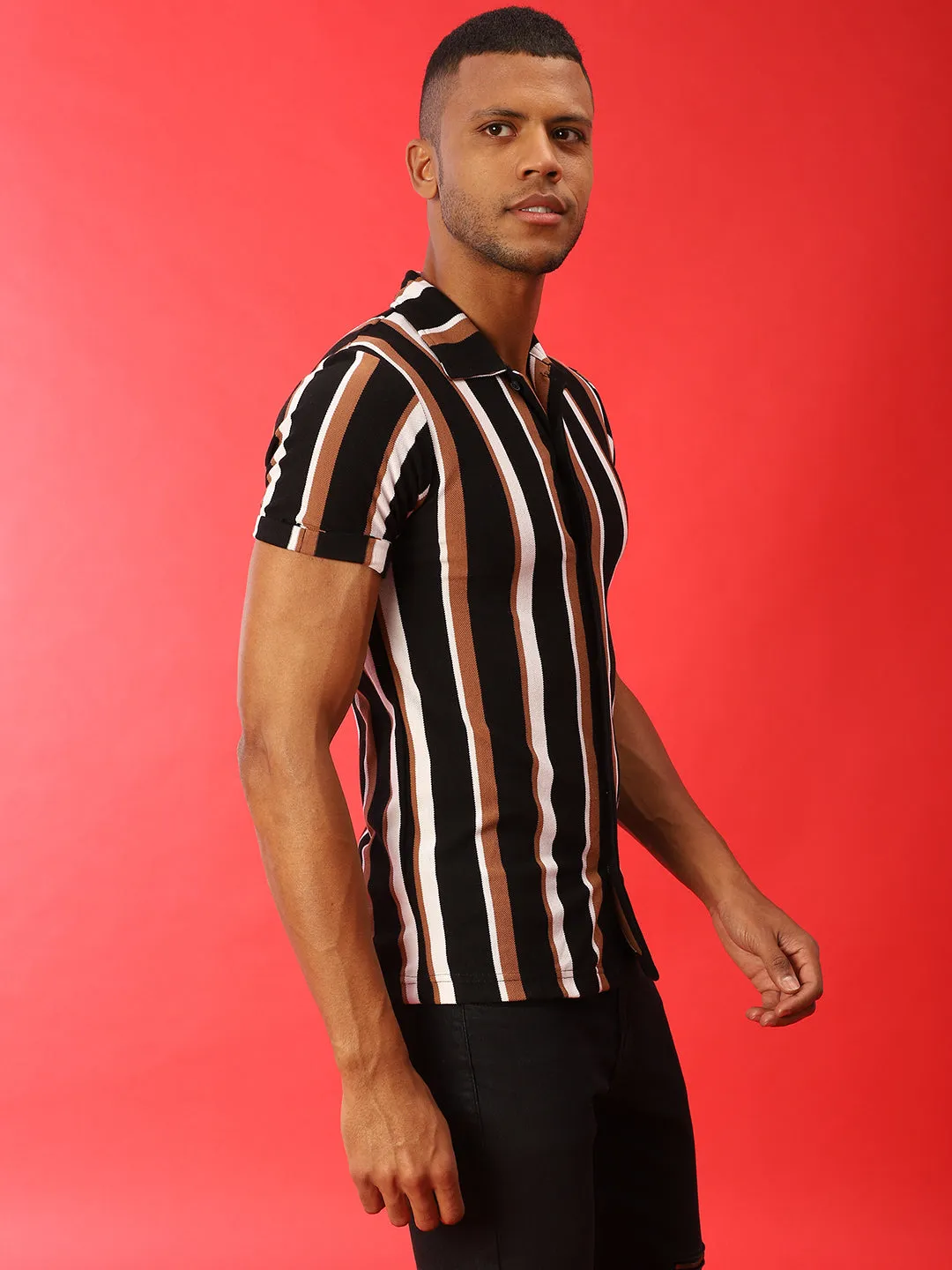 Campus Sutra Men Stylish Striped Casual Shirts