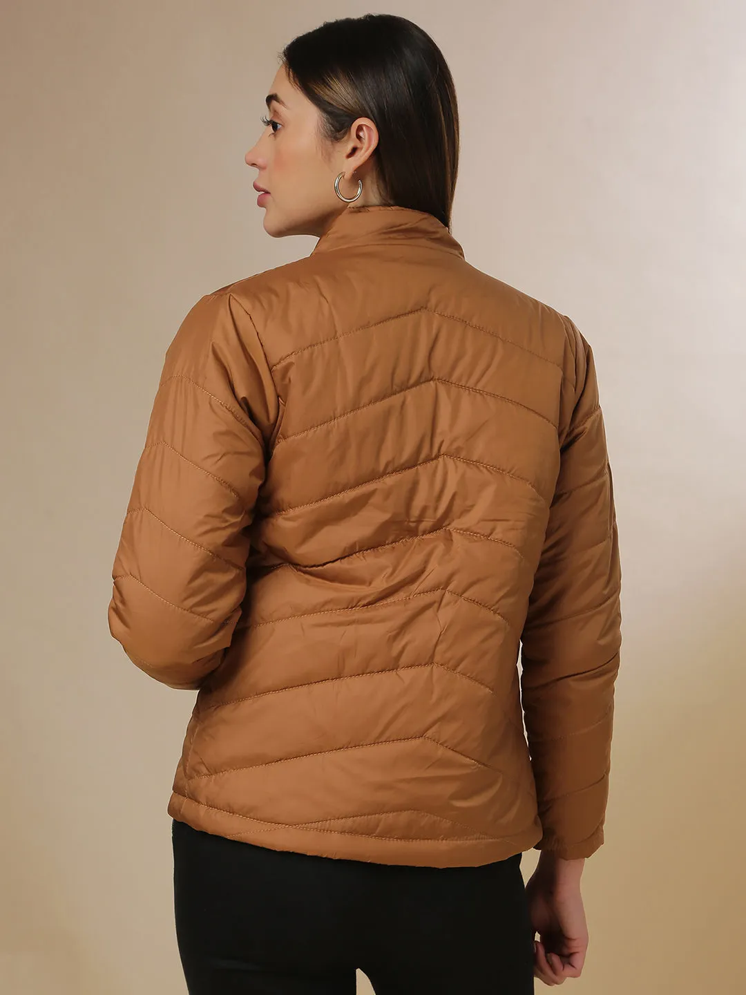 Campus Sutra Women Solid Stylish Casual Bomber Jacket
