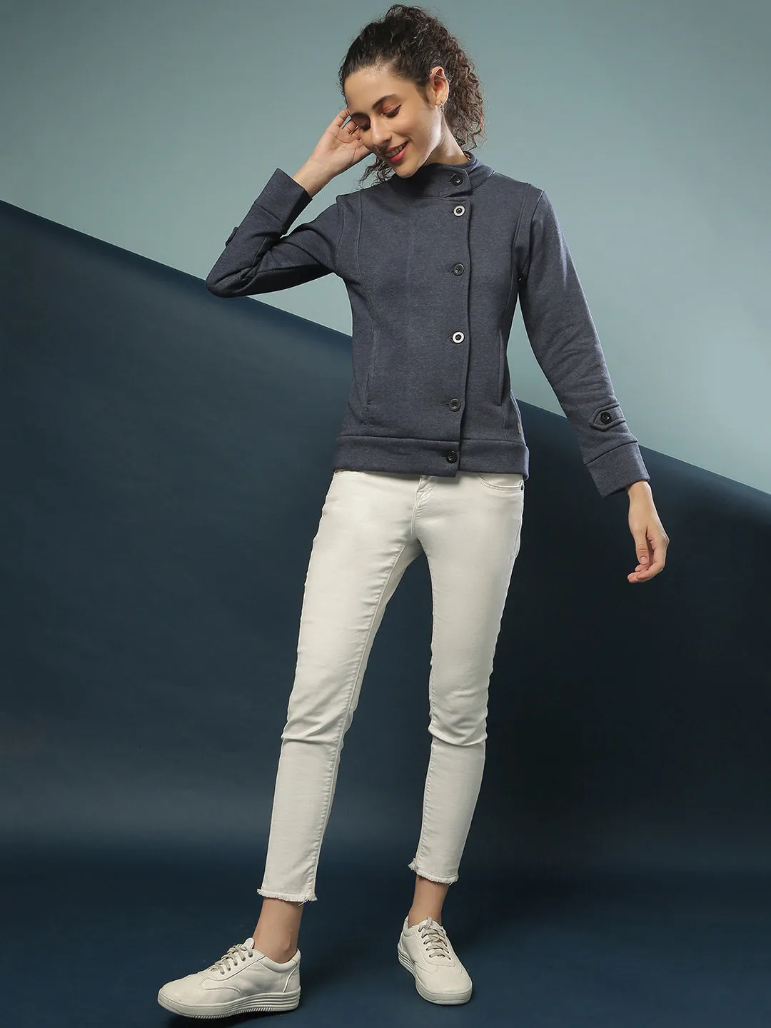 Campus Sutra Women Solid Stylish Casual Jacket