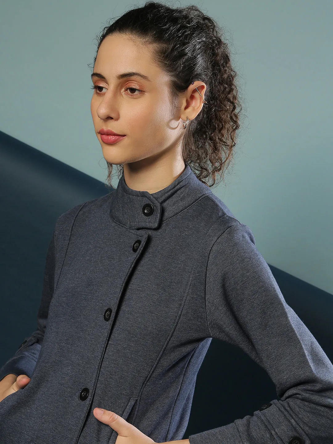 Campus Sutra Women Solid Stylish Casual Jacket