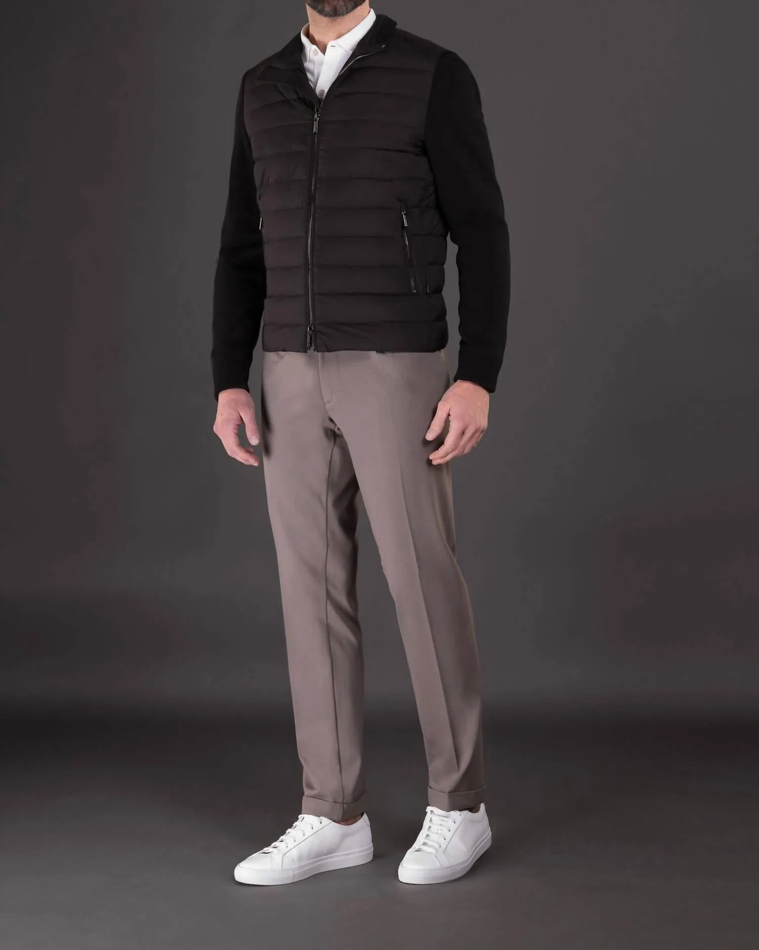 Cattaneo S3R Quilted Down Bomber Jacket In Nero