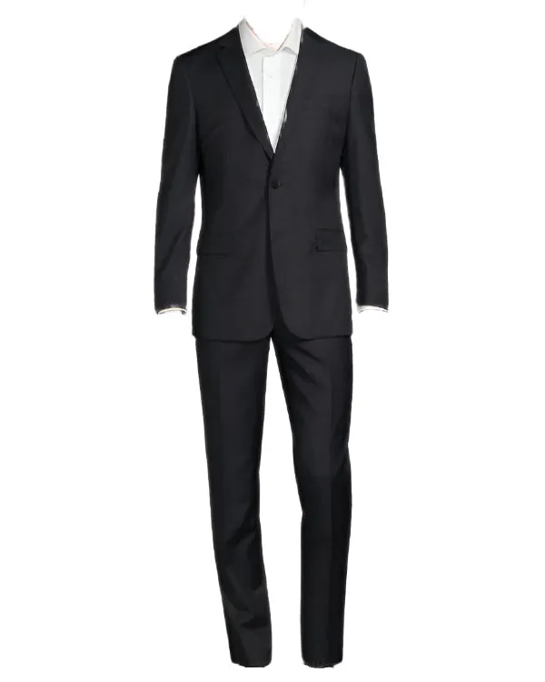 Cavalli Class by Roberto Cavalli Mens Slim Fit Black Tonal Suit