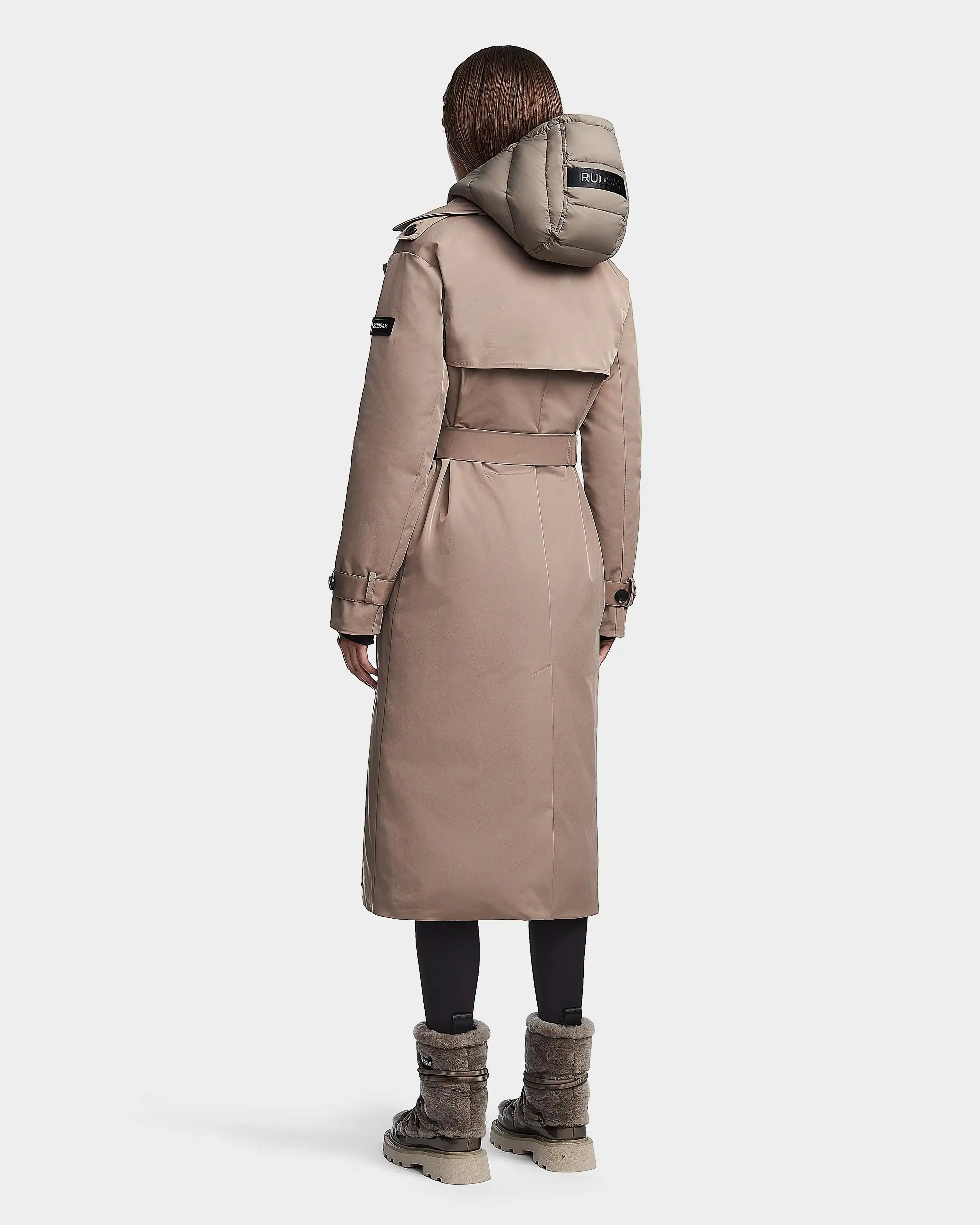 CELIA WOMEN'S LIGHTWEIGHT DOWN TRENCH WITH REMOVABLE HOODED BIB