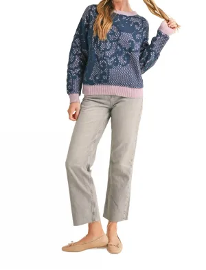 Chantilly Pullover In Dusty Blue
