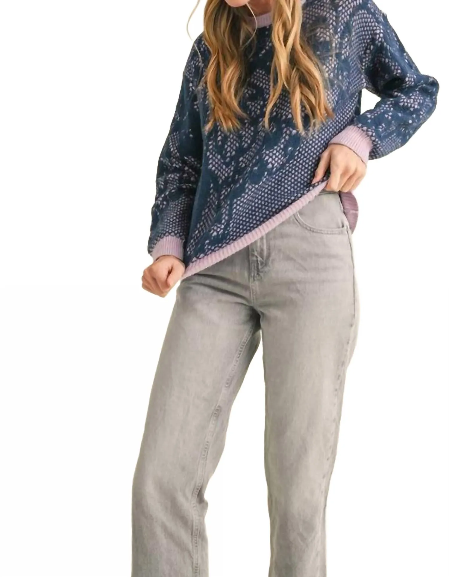 Chantilly Pullover In Dusty Blue