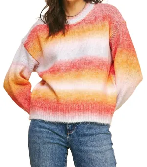 Chloe Ombré Sweater In Orange