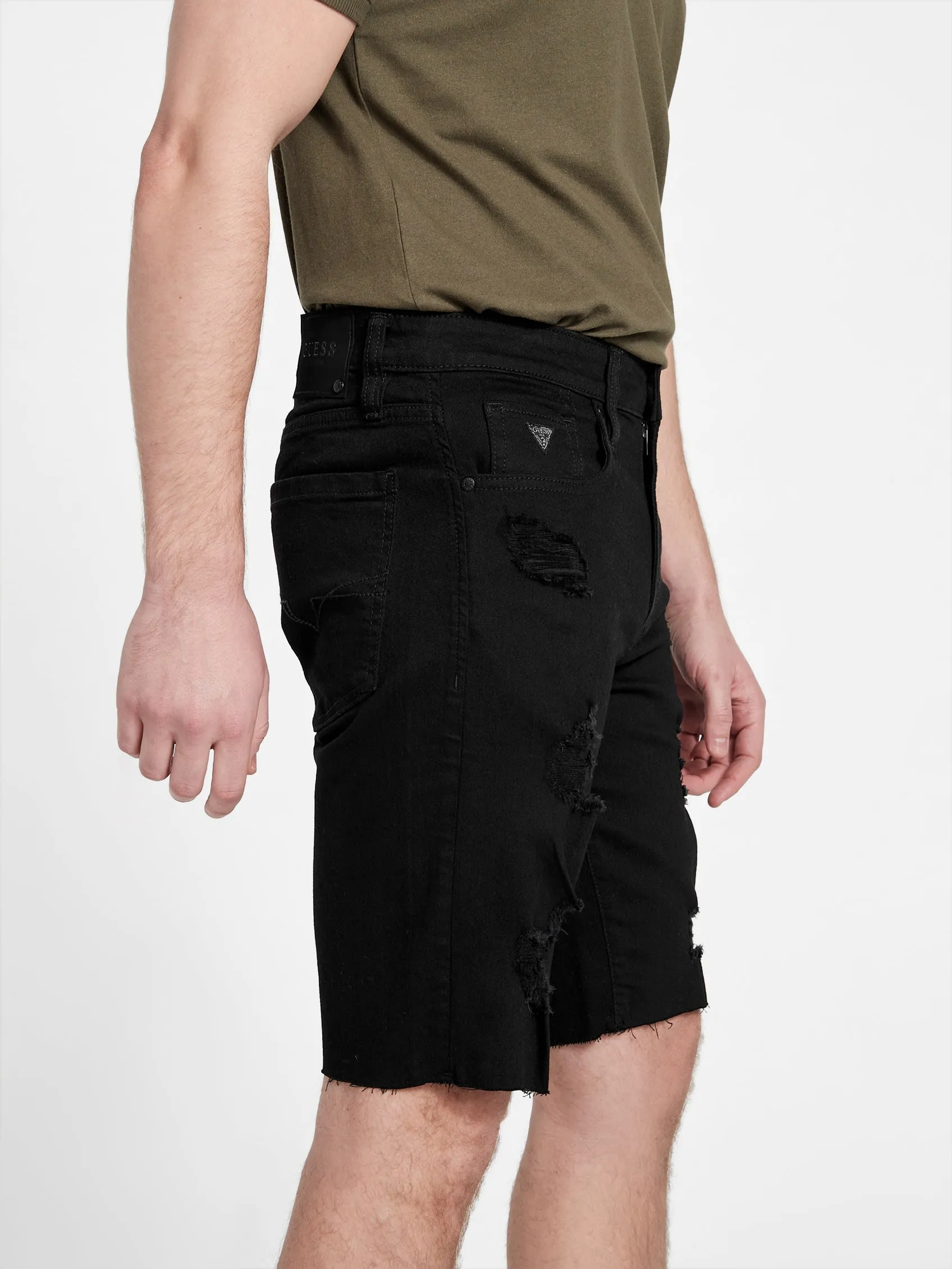 Clark Destroyed Denim Shorts
