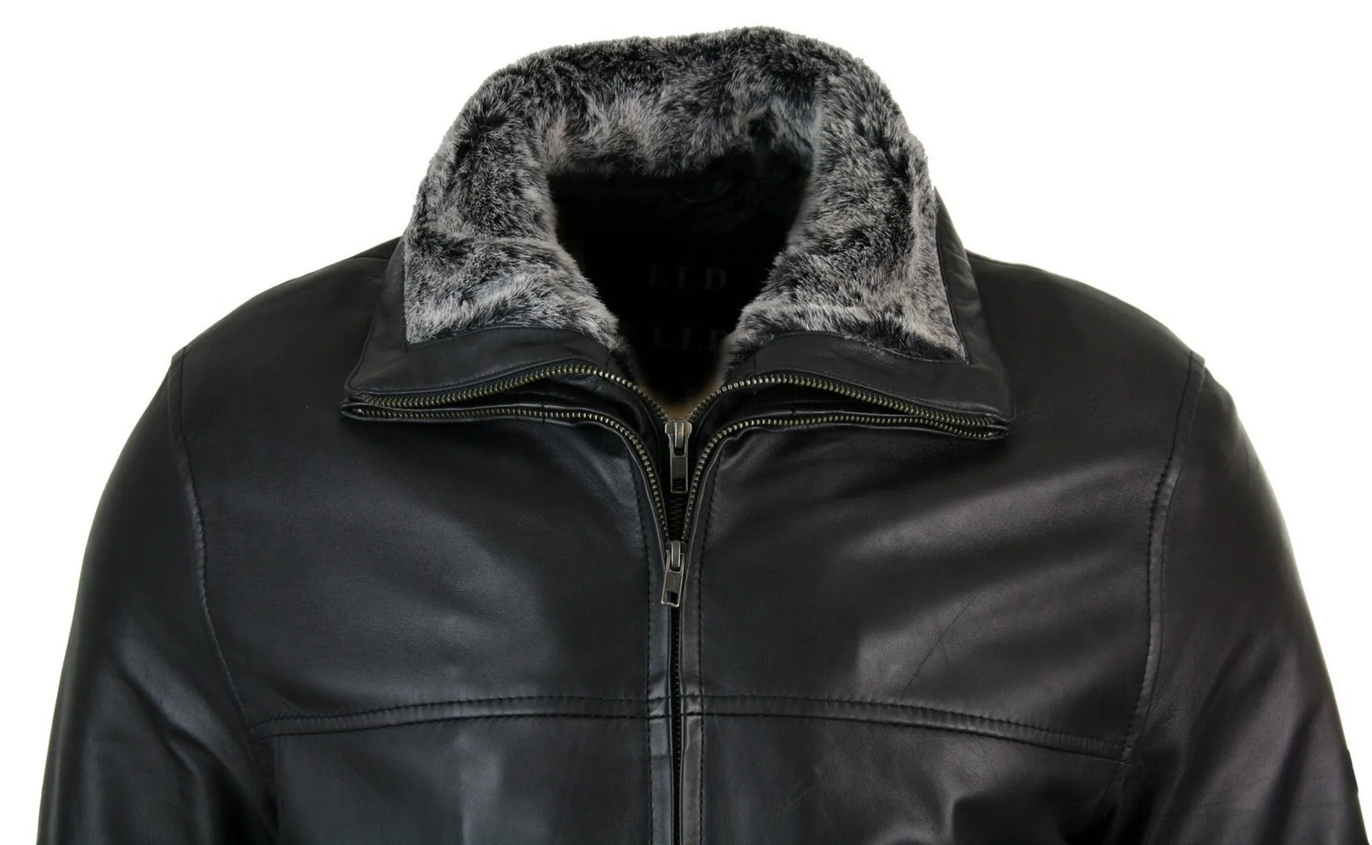 Classic Double Leather Coat Jacket Regular Fit