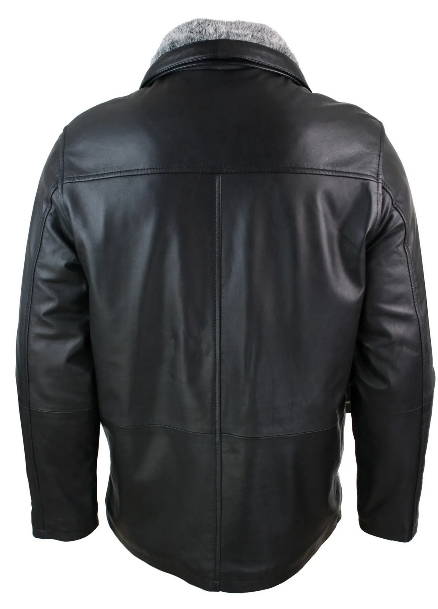 Classic Double Leather Coat Jacket Regular Fit
