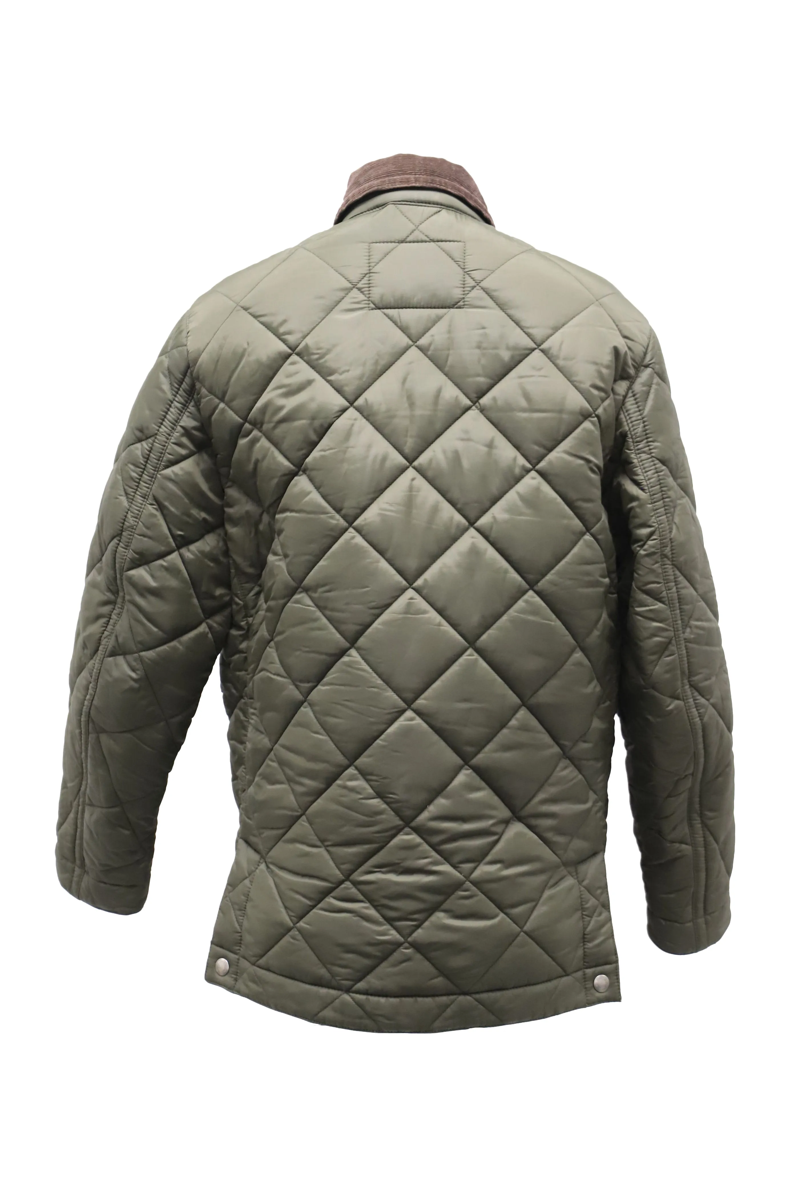 Coach Quilted Hacking Jacket in Olive Nylon