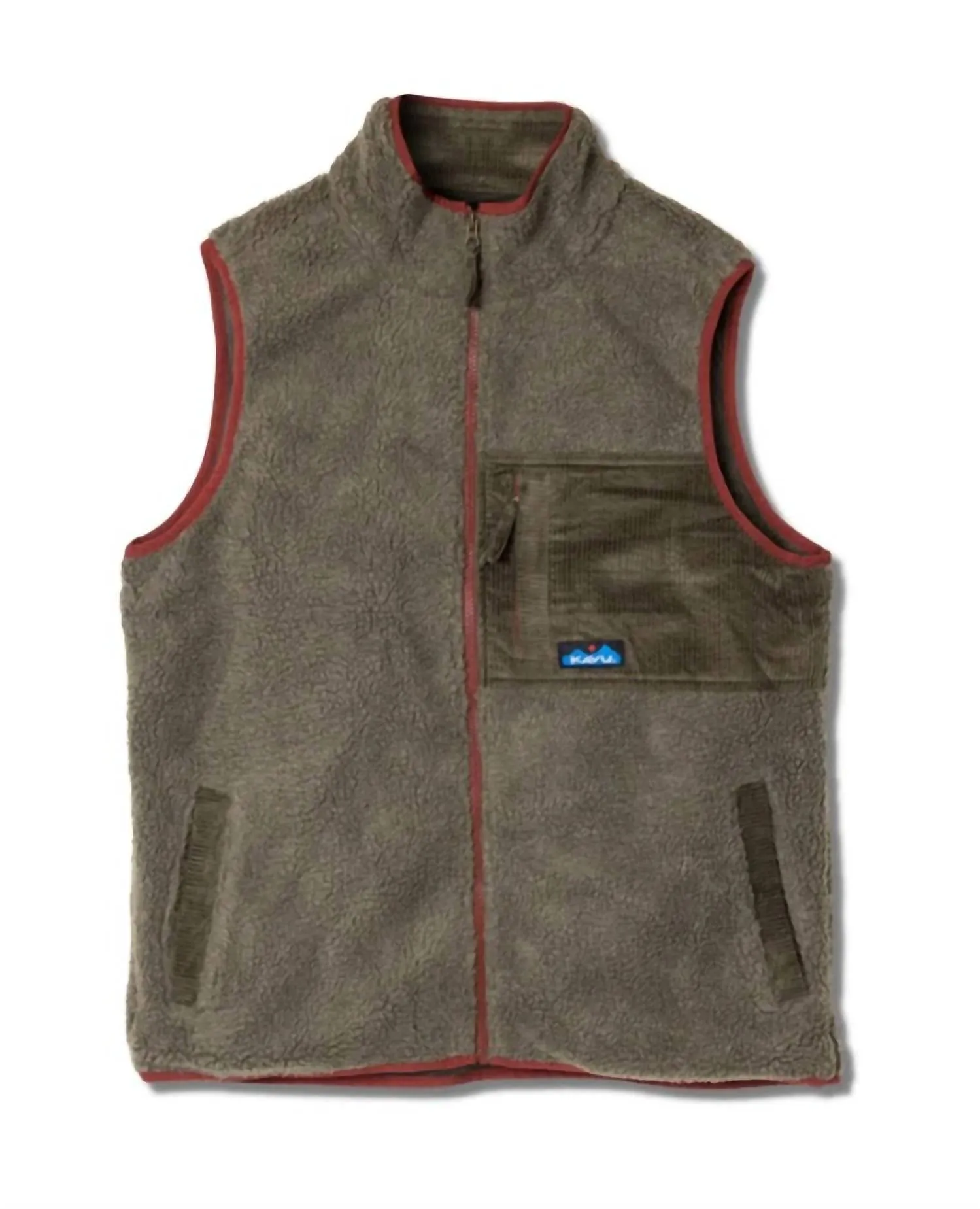 Cooper Fleece Vest In Moss