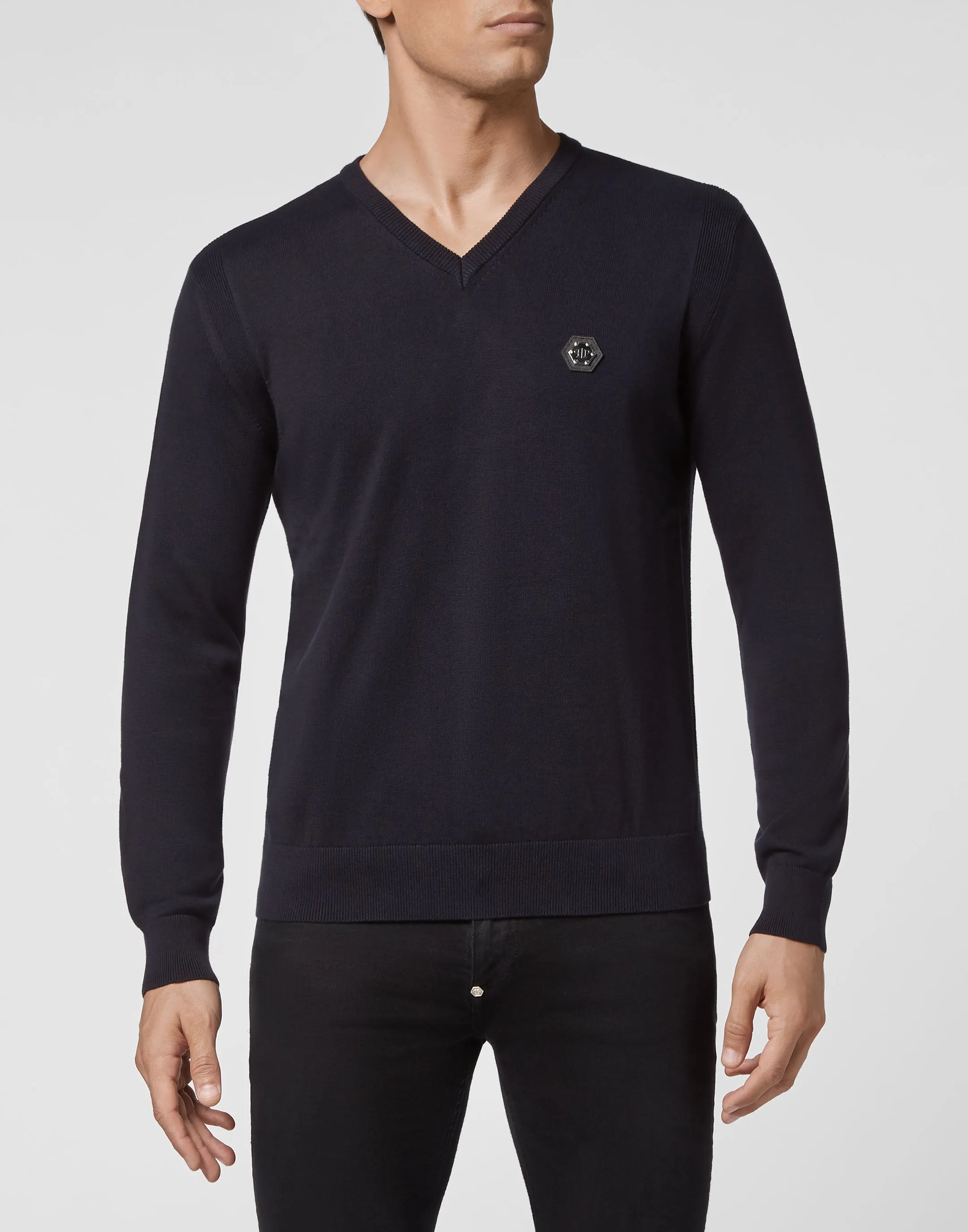 Cotton Pullover V-Neck LS