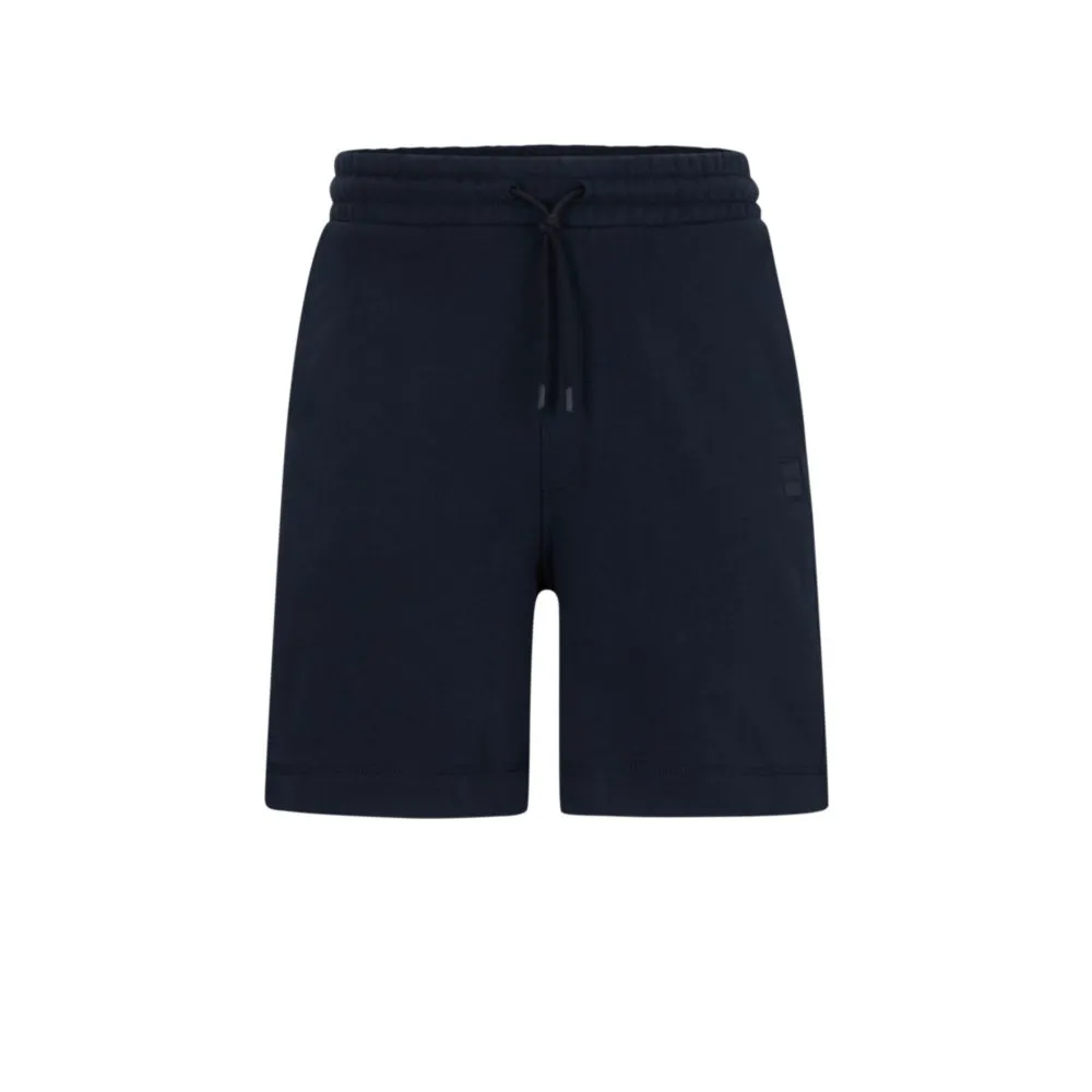 Cotton-terry regular-fit shorts with logo badge