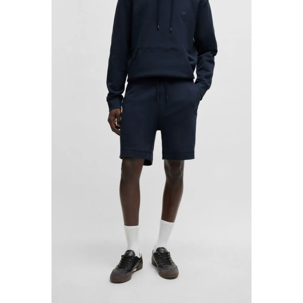 Cotton-terry regular-fit shorts with logo badge