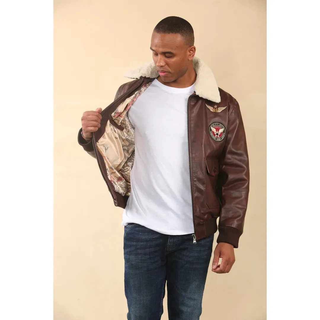 Cowhide Aviator Bomber Leather Jacket