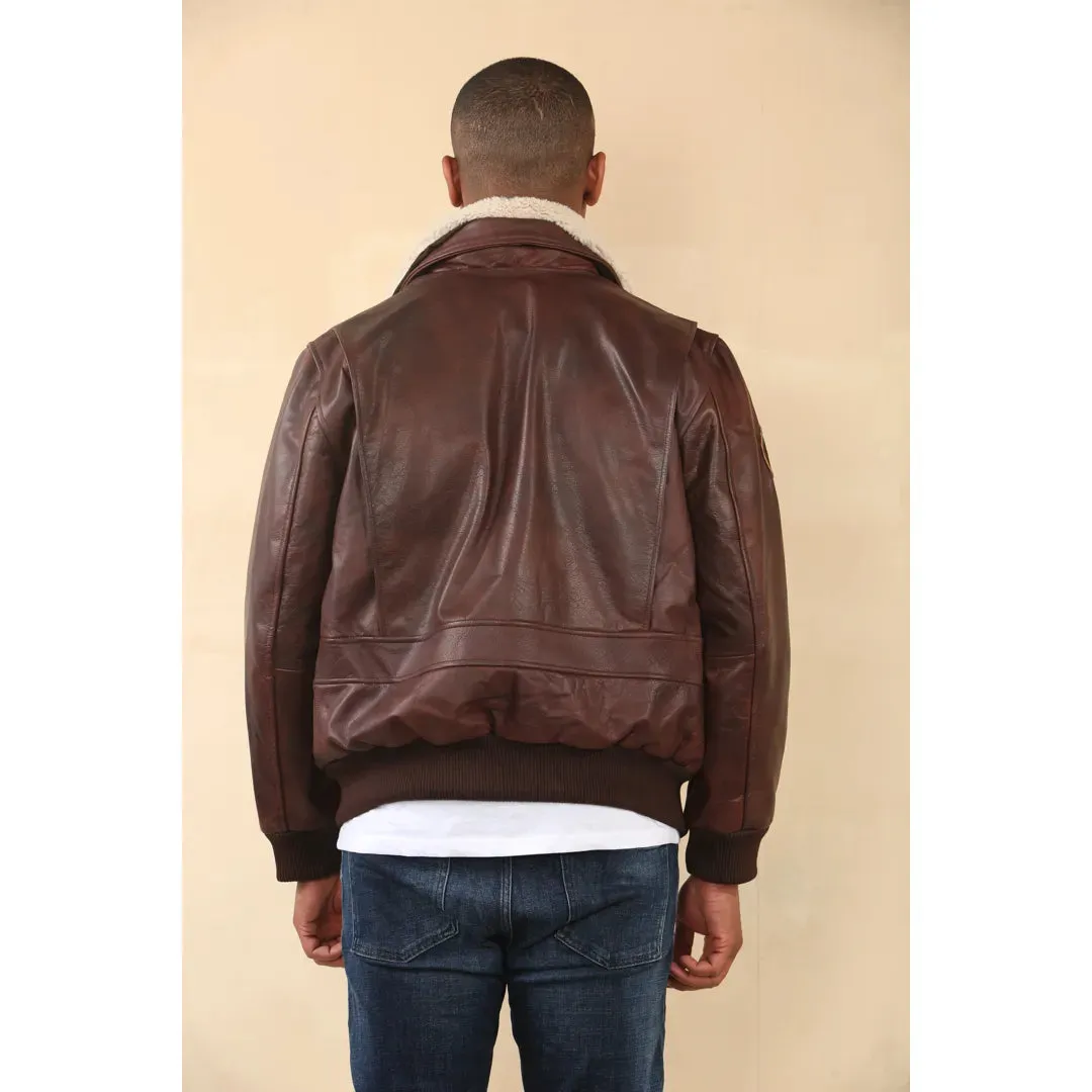 Cowhide Aviator Bomber Leather Jacket