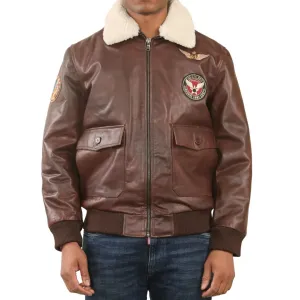 Cowhide Aviator Bomber Leather Jacket