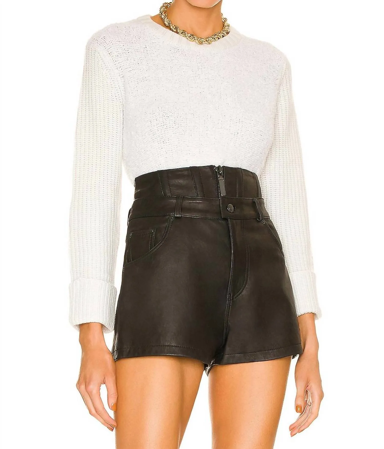 Cuffed Crew With Side Slits Top In Sparkle