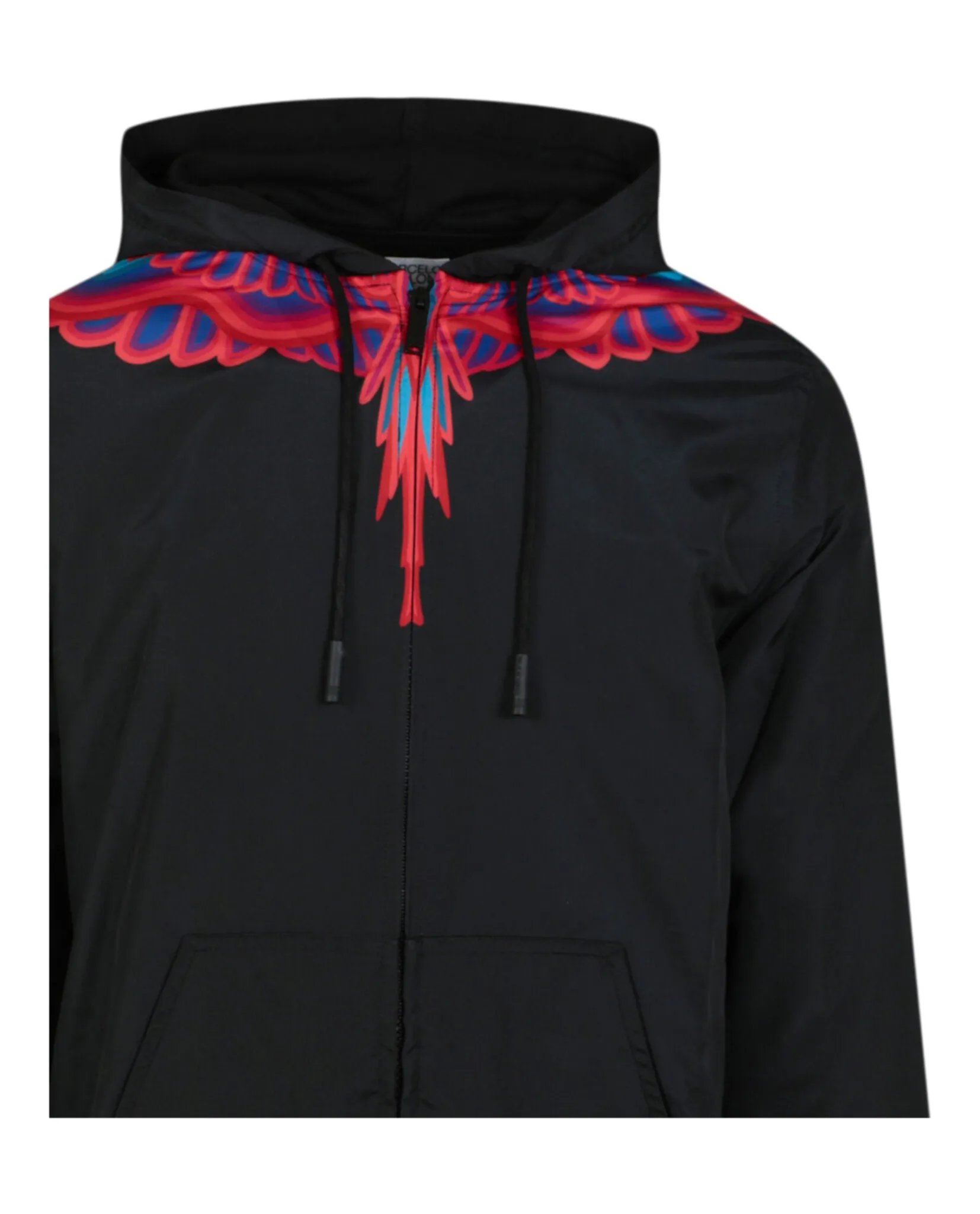Curved Wings-Print Hoodie