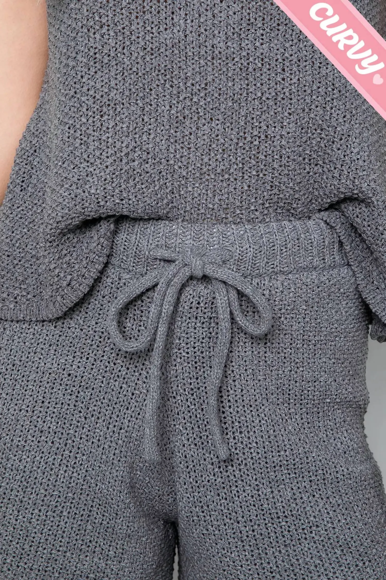 Curvy Knit Set In Charcoal