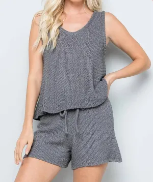 Curvy Knit Set In Charcoal