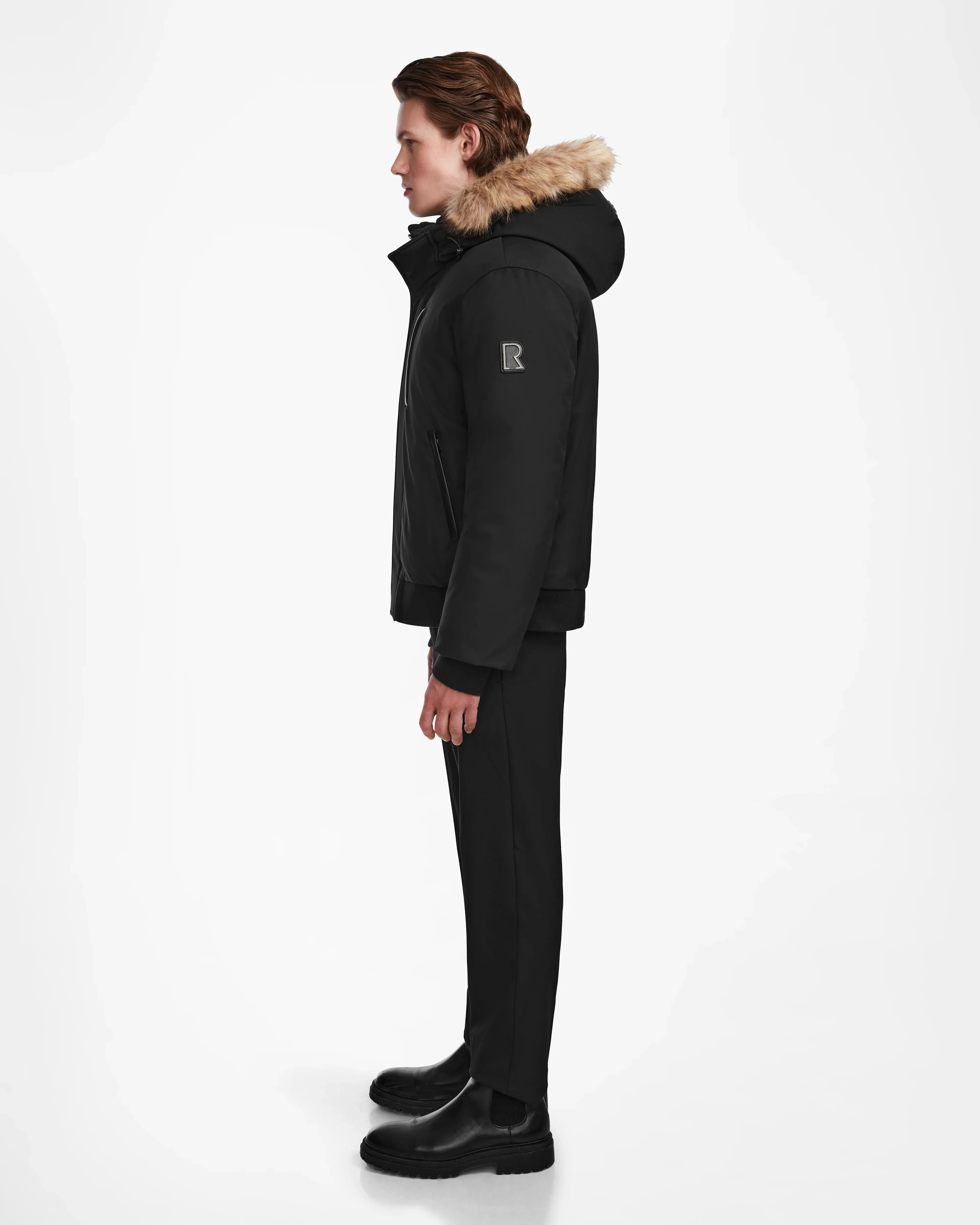 DEACON MEN'S DOWN BOMBER WITH REMOVABLE FAUX FUR