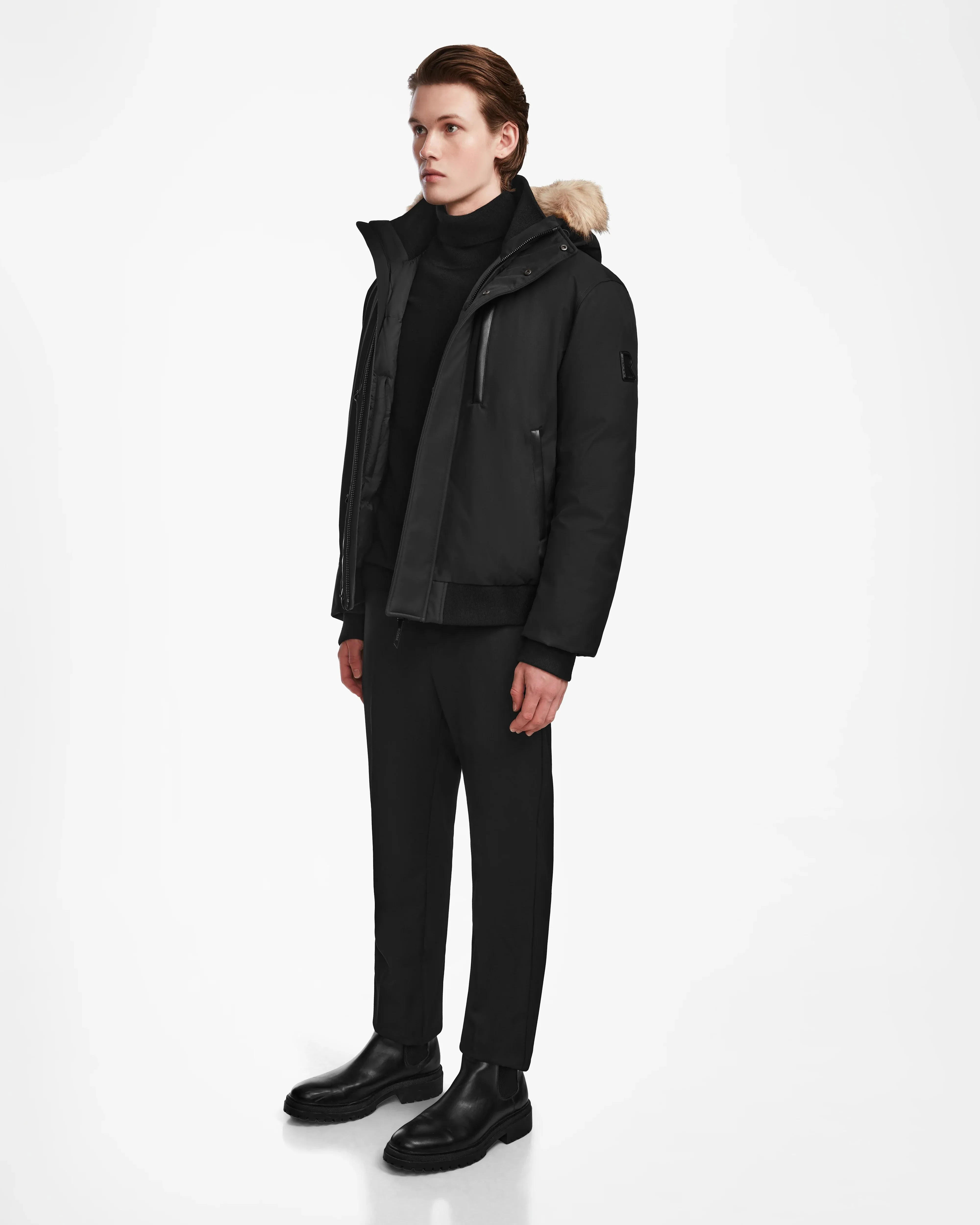 DEACON MEN'S DOWN BOMBER WITH REMOVABLE FAUX FUR